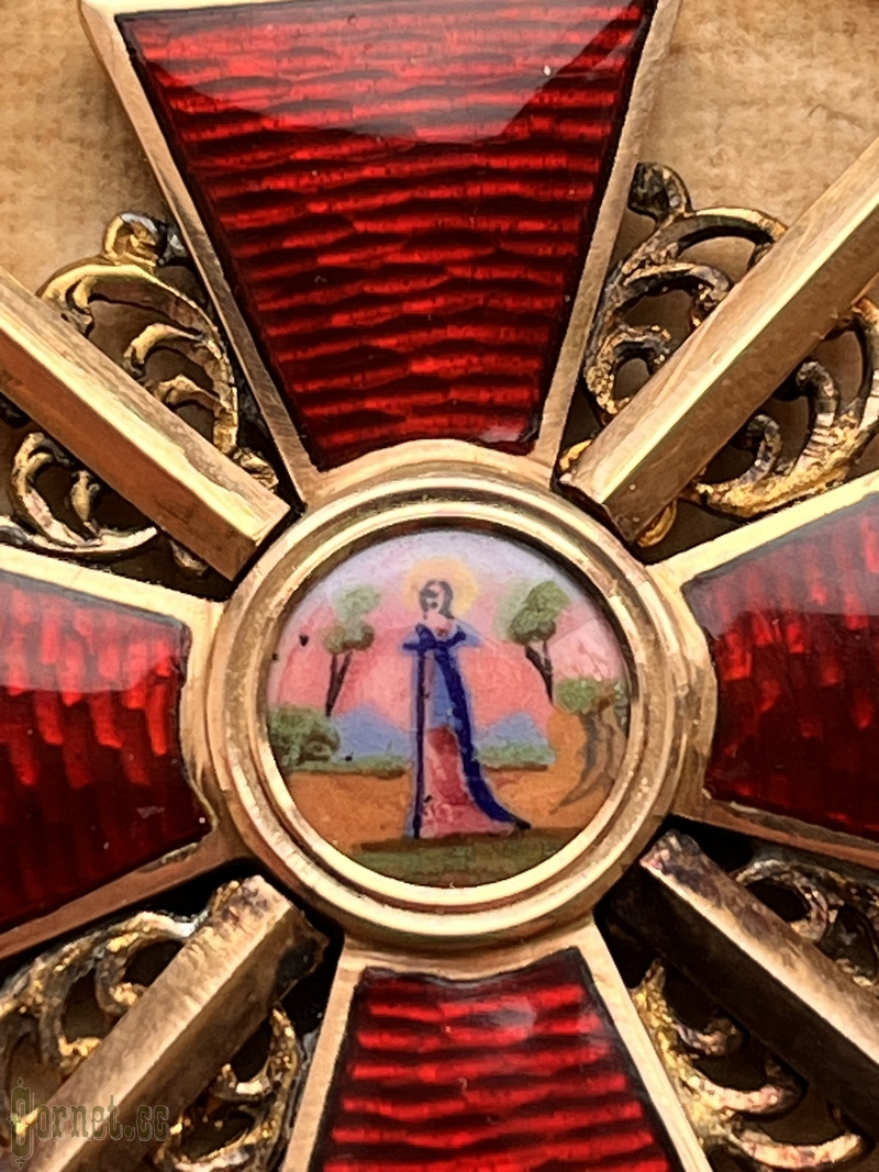 Знак ордена Св. Анны 2-й степени с мечами в футляре "IK"