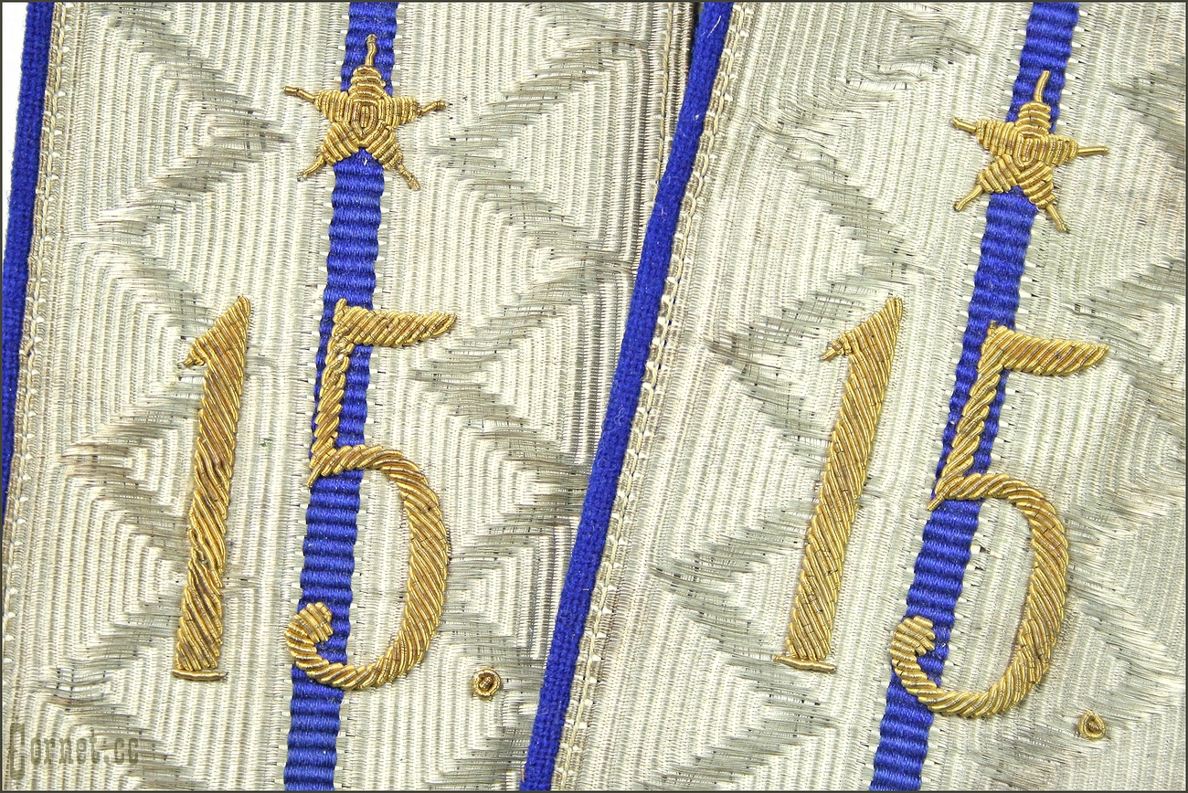 Epaulettes of the cornet of the 15th Hussar Ukrainian E.I.V. Grand Duchess Ksenia Alexandrovna regiment