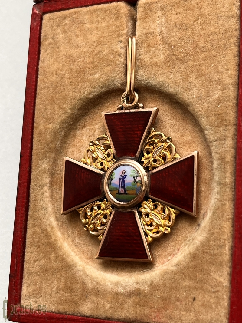 Знак ордена Св. Анны 3-й степени с футляром "АК"