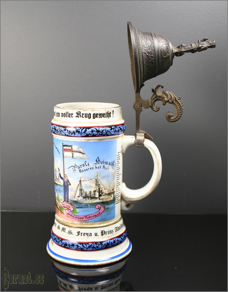 Beer mug in memory of service on the armored cruiser "Prince Adalbert"