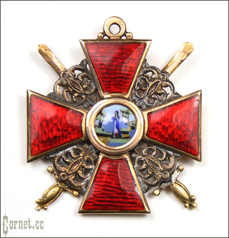 Order of St. Anna of the 3rd degree with swords in gold