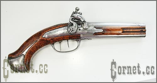 Double-barrel Flintlock pistol