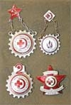 Знаки добровольного обшества ГСО и Красного креста