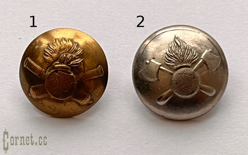 Buttons of grenadier units of the Russian army
