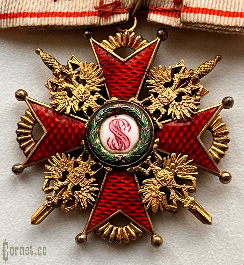 Order of St. Stanislav 3rd class with swords and bow, two-sided