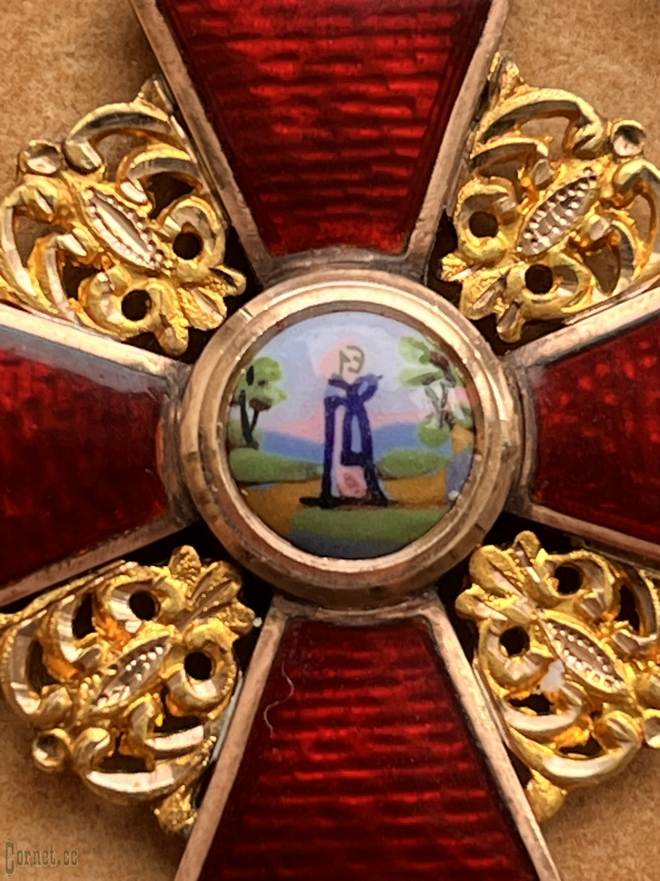 Знак ордена Св. Анны 3-й степени с футляром "АК"