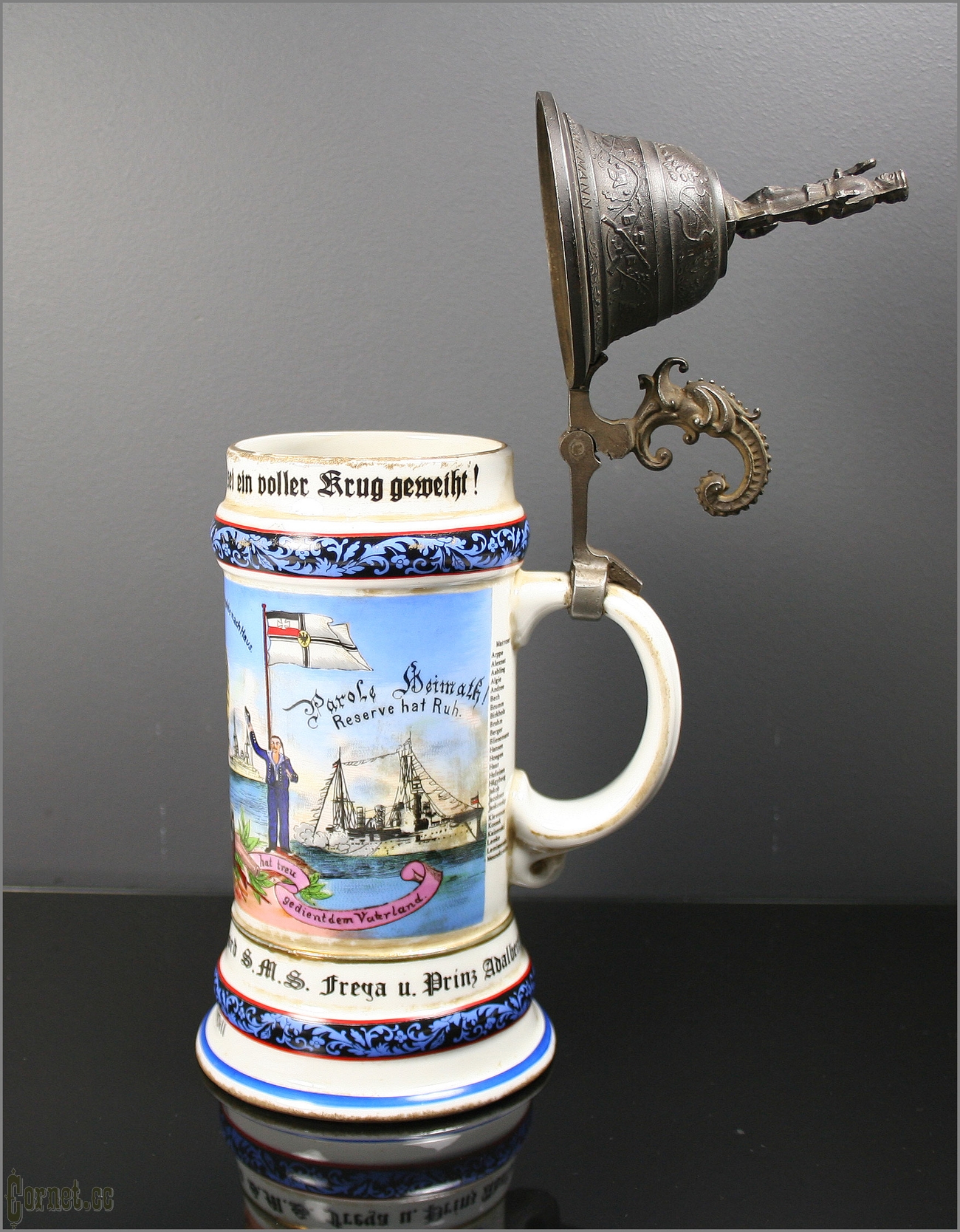 Beer mug in memory of service on the armored cruiser "Prince Adalbert"