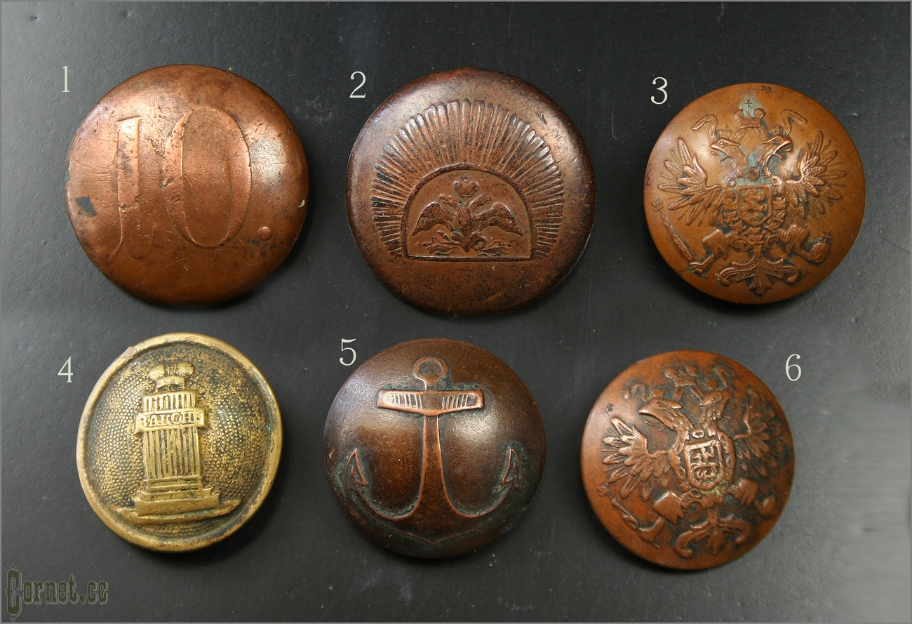 Buttons uniform various types