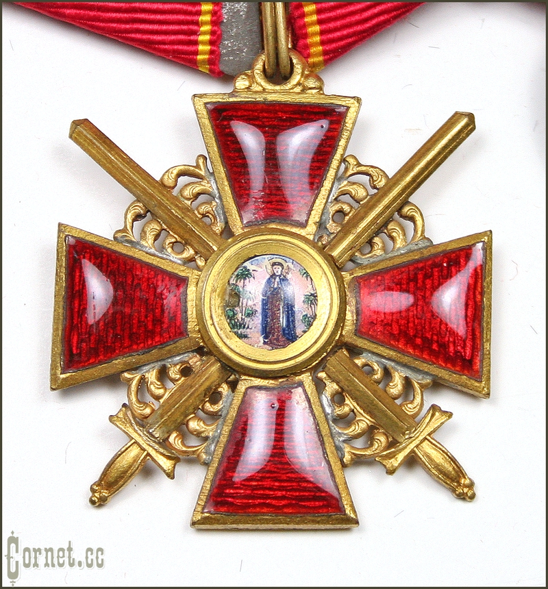 Наградная колодка ордена Св. Анны 3-ей степени с мечами