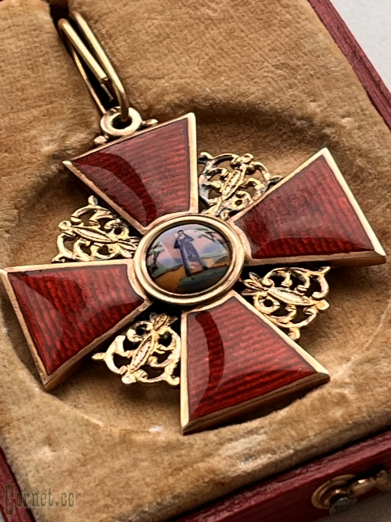 Знак ордена Св. Анны 2-й степени "IK" с футляром