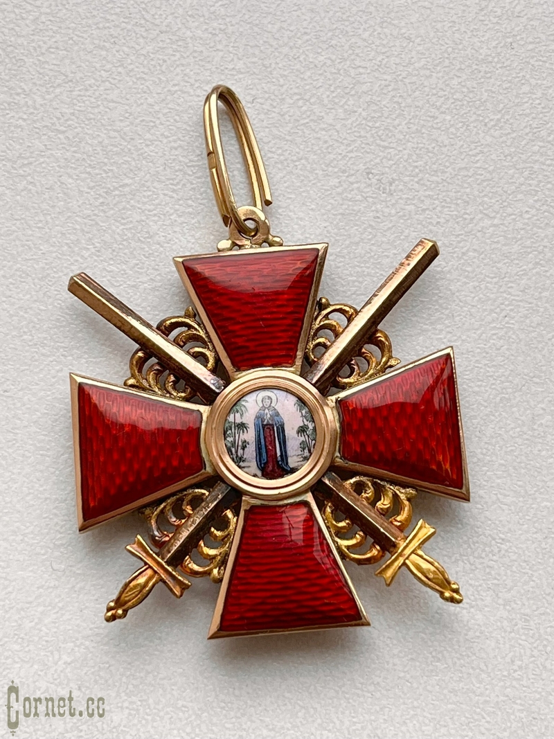 Знак ордена Св. Анны 2-й степени с мечами "ВД"