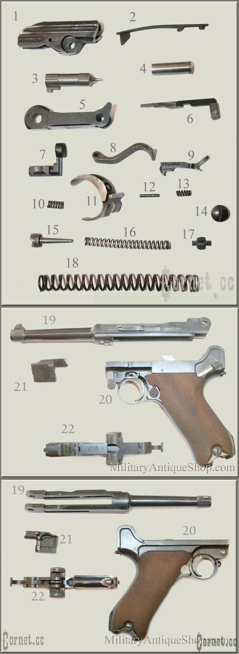 Parabellum (Luger )P08 Parts